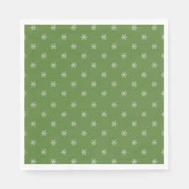 Servilleta De Papel Whimsical Hand Drawn Doodle Snowflake Green