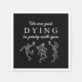 Servilleta De Papel Whimsical Hand Drawn Skeletons Halloween Party