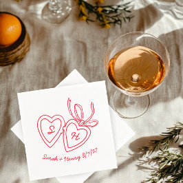 Servilleta De Papel Whimsical Heart Locket Doodle Sketch PERSONALIZADO