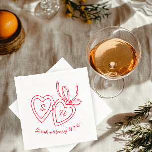 Servilleta De Papel Whimsical Heart Locket Doodle Sketch PERSONALIZADO