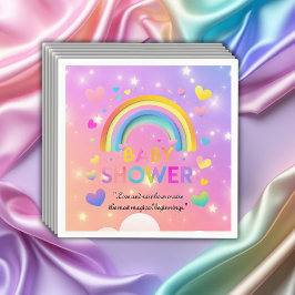 Servilleta De Papel Whimsical Hearts & Rainbows Baby Shower