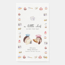 Servilleta De Papel Whimsical Hedgehog Little Chef Baker Baby Shower 