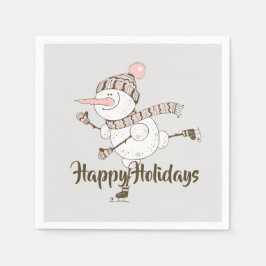 Servilleta De Papel Whimsical Ice Skymen Snowmen
