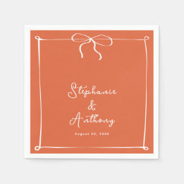 Servilleta De Papel Whimsical Italiano Sunset con Boda White Bow