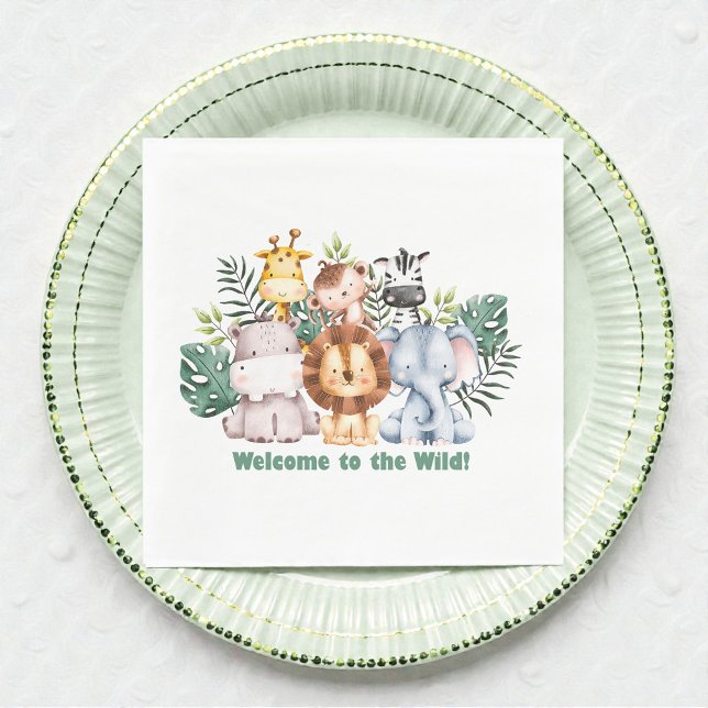 Servilleta De Papel Whimsical Jungle Safari Animal Birthday (Subido por el creador)