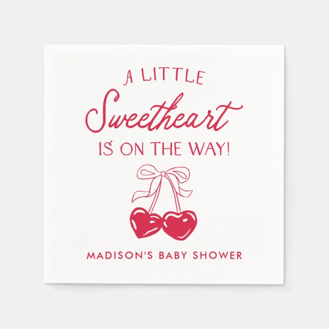 Servilleta De Papel Whimsical Little Sweetheart Baby Shower (Anverso)