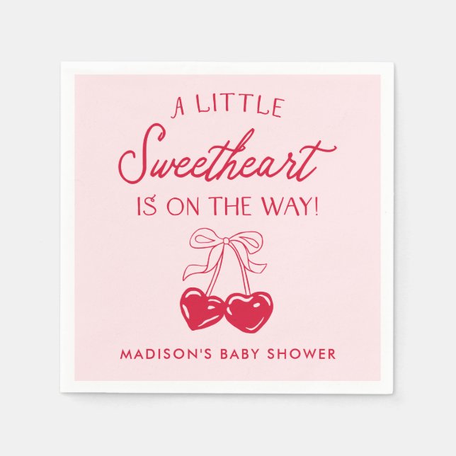 Servilleta De Papel Whimsical Little Sweetheart Baby Shower (Anverso)