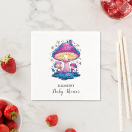 Servilleta De Papel Whimsical Magical Mushroom Baby Shower