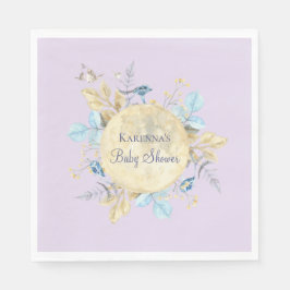 Servilleta De Papel Whimsical Moon Lavender Purple Baby Shower