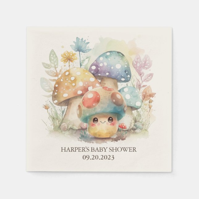 Servilleta De Papel Whimsical Mushroom (Anverso)