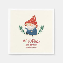 Servilleta De Papel Whimsical Mushroom Gnome Birday Party