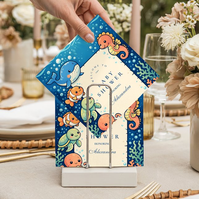 Servilleta De Papel Whimsical Ocean Friends Baby Shower (Subido por el creador)