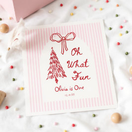 Servilleta De Papel Whimsical Oh What Fun Girl 1st Birthday Party