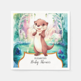 Servilleta De Papel Whimsical Otter Baby Shower