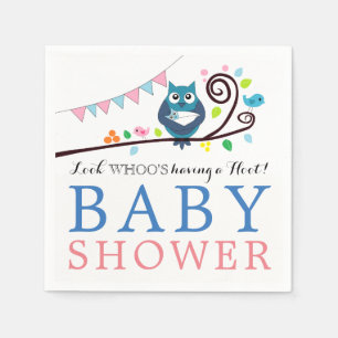 Servilleta De Papel Whimsical Owl Baby Shower