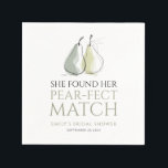 Servilleta De Papel Whimsical Pears Pear-fect Match Bridal Shower<br><div class="desc">Whimsical Doodle Pears Pear-fect Match Bridal Shower. A scribbly style illustration of pears with sage green accents with large typography for the heading,  play on words for Perfect.</div>