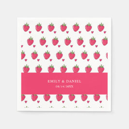 Servilleta De Papel Whimsical Pink Strawberry Wedding Napkins