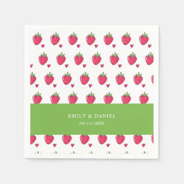 Servilleta De Papel Whimsical Pink Strawberry Wedding Napkins