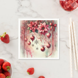 Servilleta De Papel Whimsical Poinsettia navidad Ornamentos Decoración