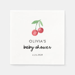Servilleta De Papel Whimsical Retro Cherries | Baby Shower