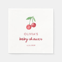 Servilleta De Papel Whimsical Retro Cherries | Baby Shower de guiones