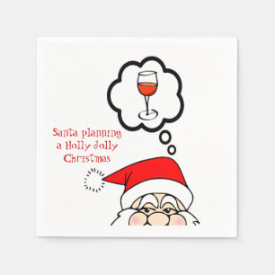 Servilleta De Papel Whimsical Santa Navidades Coctail Napkins