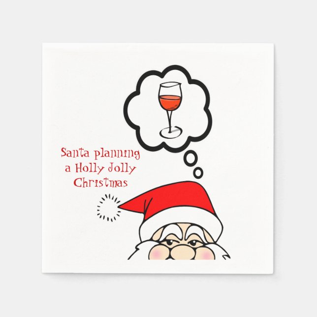 Servilleta De Papel Whimsical Santa Navidades Coctail Napkins (Anverso)