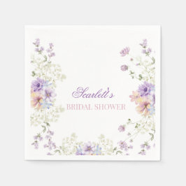 Servilleta De Papel Whimsical Soft Wildflowers Cottage Garden Wedding