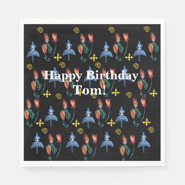 Servilleta De Papel Whimsical Spring Mod (Anverso)