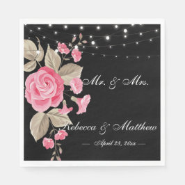 Servilleta De Papel Whimsical String Lights Black