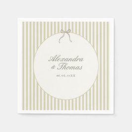 Servilleta De Papel Whimsical Stripe Green Wedding Napkins