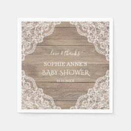 Servilleta De Papel Whimsical Vintage Lace Old Barn Baby Shower Favor