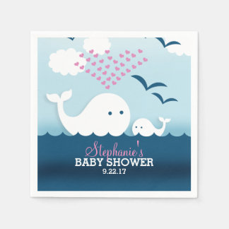 Servilleta De Papel Whimsical Whales (chica) Baby Shower