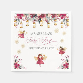 Servilleta De Papel Whimsical Winter Fairy First Birthday Party