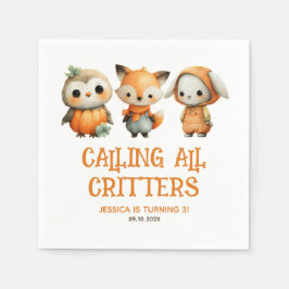 Servilleta De Papel Whimsical Woodland Animals Fall Kids' Birthday