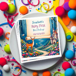 Servilleta De Papel Whimsical Woodland Castle Fairy First 1st Birthday