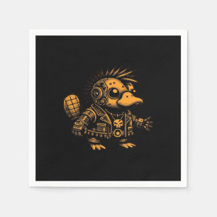 Servilleta De Papel Whimsigoo Cyborg Platypus Diseño de Arte Vintage