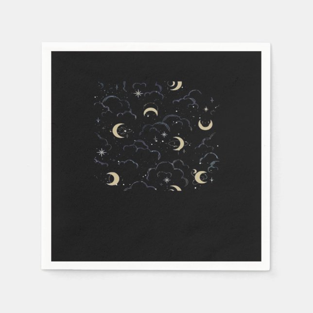 Servilleta De Papel Whimsigoth Clouds Sun Moon Witchen (Anverso)