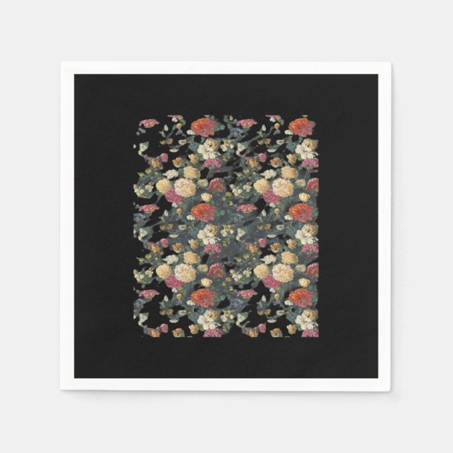 Servilleta De Papel Whimsigoth Vieja Clase de Pintura de Aceite Floral (Anverso)