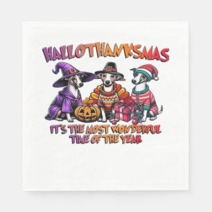 Servilleta De Papel Whippet Halloween Día de Acción de Gracias Navidad