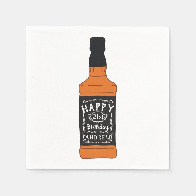 Servilleta De Papel Whiskey Bottle 21 Amantes de Whiskey (Anverso)