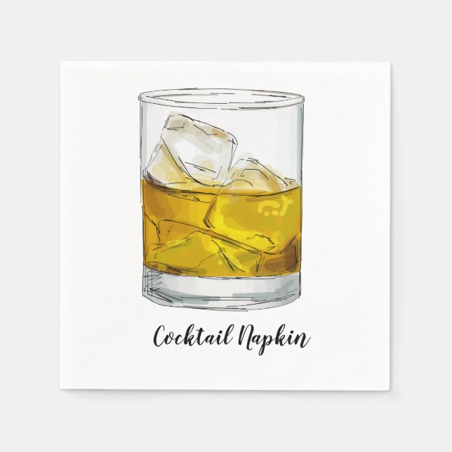 Servilleta De Papel Whiskey Cocktail Napkin (Anverso)