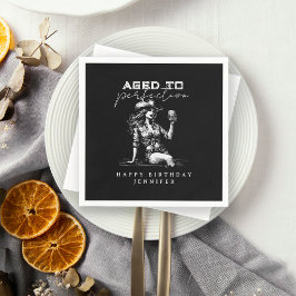Servilleta De Papel Whiskey Cowgirl Aged to Perfection Birthday Party 