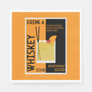 Servilleta De Papel Whiskey Sour Cocktail Napkin