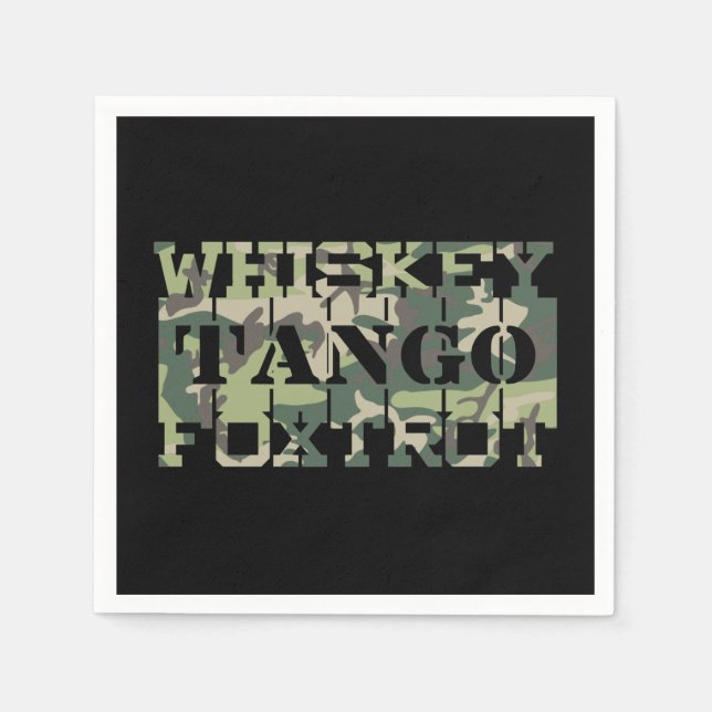 Servilleta De Papel Whiskey Tango Foxtrot WTF Camuflaje Verde (Anverso)