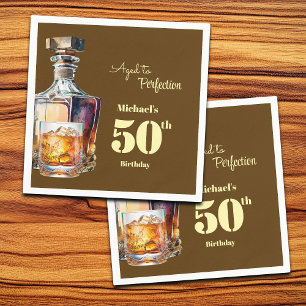 Servilleta De Papel Whisky para el 50 cumpleaños de hombres envejecido