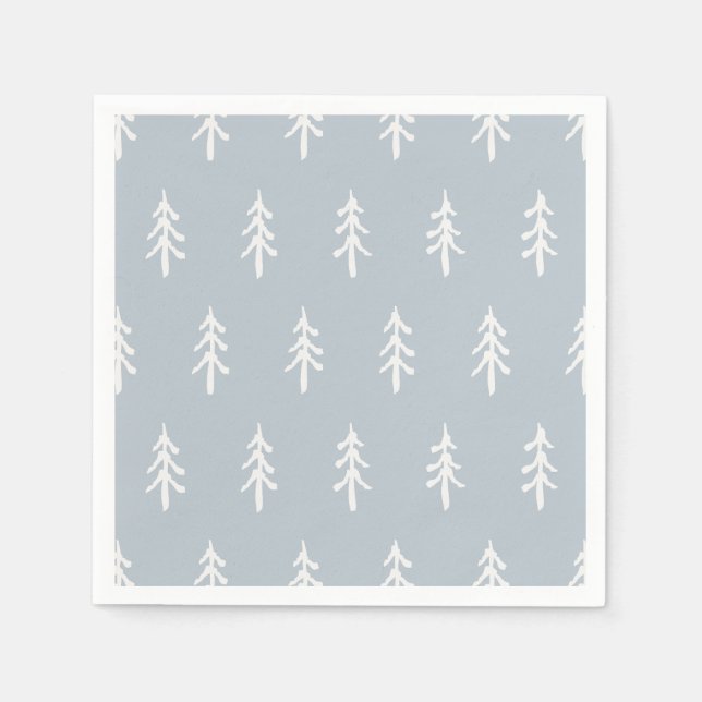 Servilleta De Papel Whispering Pines - Fog Blue (Anverso)