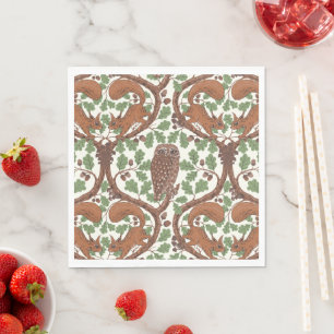Servilleta De Papel Whispers/Owls y Squirrels en roble/mo