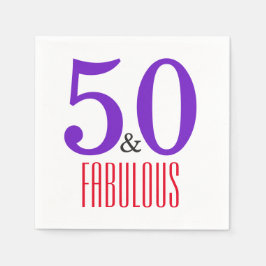 Servilleta De Papel White 50.ª fabulosa fiesta de cumpleaños