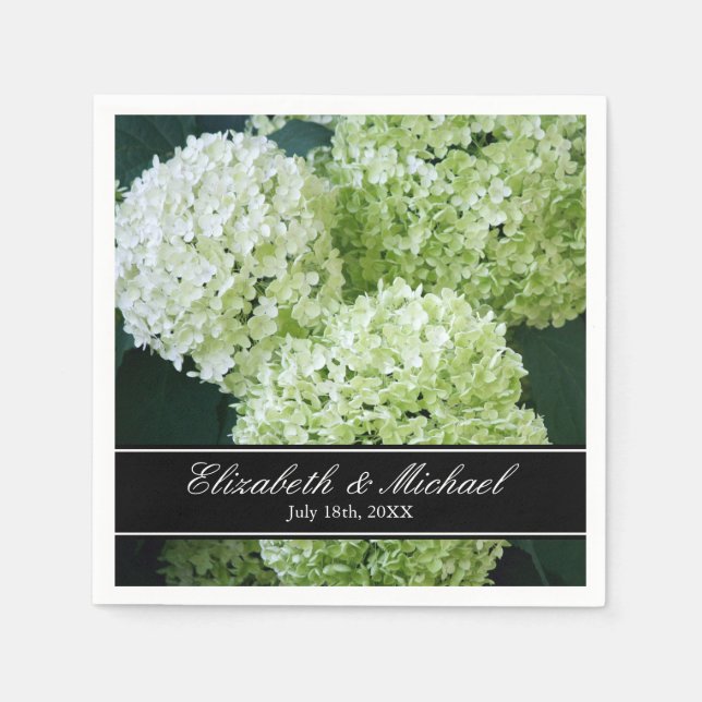 Servilleta De Papel White Annabelle Hydrangeas Boda personalizado (Anverso)